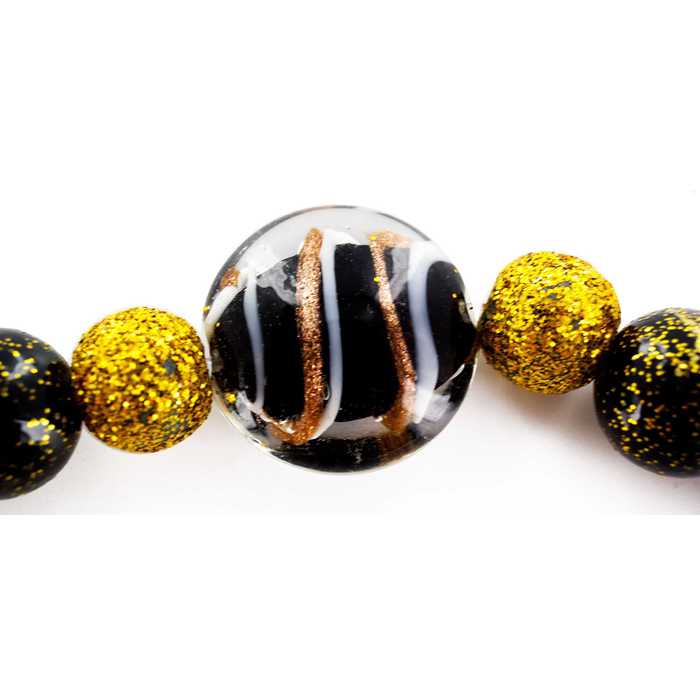 Black & Gold Potpourri Mixed Bead Strand Hobby Lobby 957522